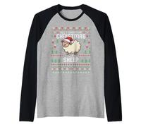 Pull de Noël « All I Want for Christmas is A Sheep Ugly Xmas » Manche Raglan