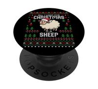Pull de Noël « All I Want for Christmas is A Sheep Ugly Xmas » PopSockets PopGrip Adhésif