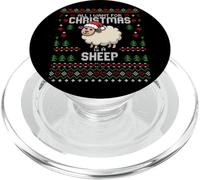 Pull de Noël « All I Want for Christmas is A Sheep Ugly Xmas » PopSockets PopGrip pour MagSafe