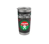Pull de Noël « All I Want For Christmas Is Gains Gym Ugly Xmas » Gobelet isotherme en acier inoxydable double paroi