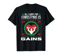 Pull de Noël « All I Want for Christmas is Gains Gym Ugly Xmas » T-Shirt Graphique avec Valeur