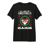 Pull de Noël « All I Want for Christmas is Gains Gym Ugly Xmas » T-Shirt Haut de Gamme