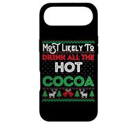 Pull de Noël Amusant avec Inscription « Most Likely to Drink All The Hot Cocoa » Coque pour iPhone Air