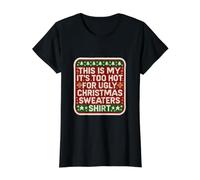 Pull de Noël Amusant avec Inscription « This is My Its Too Hot for Ugly » T-Shirt Graphique avec Valeur, Femme, Noir, XL