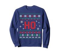 Pull de Noël Amusant pour Couple avec Inscription « Where's My Ho at » Sweatshirt, Unisexe pour Adultes, Bleu Marine, XXL