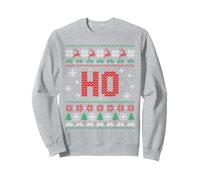 Pull de Noël Amusant pour Couple avec Inscription « Where's My Ho at » Sweatshirt, Unisexe pour Adultes, Gris Chiné, M