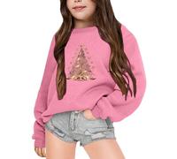 Pull de Noël amusant pour fille, sweat de Noël en polaire pour enfants, rouge, pull de Noël chaud décontracté Ugly Christmas Tenue de Noël adolescente fille