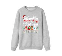 Pull de Noël assorti à manches longues et col rond Père Noël, flocon de neige, sapin de Noël, chandails fantaisie amusants pour papa, maman et moi, Gry-h, L