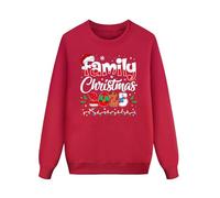 Pull de Noël assorti à manches longues et col rond Père Noël, flocon de neige, sapin de Noël, chandails fantaisie amusants pour papa, maman et moi, Rouge-h., XL