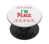 Pull de Noël Assorti « I Come in Peace I'm Peace » PopSockets PopGrip Adhésif