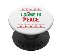 Pull de Noël Assorti « I Come in Peace I'm Peace » PopSockets PopGrip Adhésif