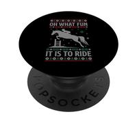 Pull de Noël avec Inscription « Oh What Fun It is to Ride Horse Ugly Horse » PopSockets PopGrip Adhésif