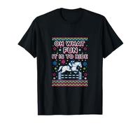 Pull de Noël avec Inscription « Oh What Fun It is to Ride Horse Ugly Horse » T-Shirt