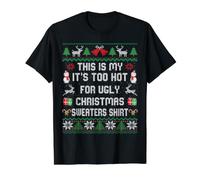 Pull de Noël avec Inscription « This is My It's Too Hot for Ugly » T-Shirt Graphique avec Valeur, Homme, Noir, M