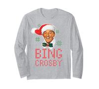 Pull de Noël Blanc Bing Crosby Manche Longue