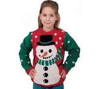 pull de noël bonhomme de neige enfant rouge vert - ptitclown 48110 Multicolore G