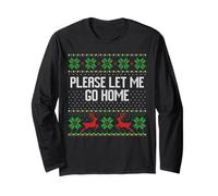 Pull de Noël Collant « Please Let me go Home » introverti Manche Longue