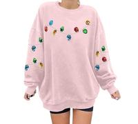 Pull De Noel Couple,Veste sans Capuche pour Femmes - Sweat-Shirt Long Sleeves col Rond Adaptable Quotidien et en extérieur Parfait pour l’Automne et l’Hiver (XL)