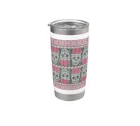 Pull de Noël effrayant gothique avec tête de mort Père Noël Gobelet isotherme en acier inoxydable double paroi