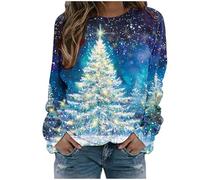 Pull de Noël élégant pour femme - Pull d'hiver de Noël - Haut à manches longues - Col rond - Pull de Noël - Pull de Noël pour adolescentes et filles (disponible en grande taille), #02 multicolore, M