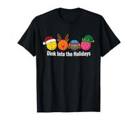 Pull de Noël en Forme de Boule de Pickleball, Père Noël, Renne, Elfe T-Shirt