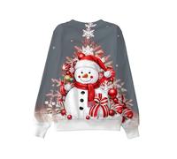 Pull De Noel Enfant 10 Ans, Famille Christmas Jumpers À Manches Longues Funny Noël Imprimé sans Chapeau Sweatshirt Hiver Chaud Longue Tops Blouses Pullover Automne Top pour Adolescentes Et Filles