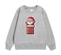 Pull De Noel Enfant, Children's Autumn and Winter Christmas Printed Pullover Hoodiefree (Grey, 10-11 Years)