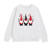 Pull De Noel Enfant, Children's Autumn and Winter Christmas Printed Pullover Hoodiefree (White, 10-11 Years)
