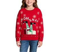 Pull De Noel Enfant Garcon Filles à Fleurs Joli Pull Col Rond Top et du Motif One à Manches Longues Fleurs Lettres Automne Hiver Vêtement Premier Anniversaire d'anniversaire