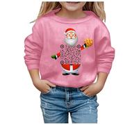 Pull De Noel Enfant Manches Longues, Pull De Noël Enfants Imprimé Code QR Col Rond Sweat De Noel Hiver Chaud Pulls De Noël pour Enfants Christmas Fête Glamour Sweats Girl 3-10 Ans