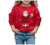 Pull De Noel Enfant Manches Longues, Pull De Noël Enfants Imprimé Code QR Col Rond Sweat De Noel Hiver Chaud Pulls De Noël pour Enfants Christmas Fête Glamour Sweats Girl 3-10 Ans