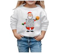 Pull De Noel Enfant Manches Longues, Pull De Noël Enfants Imprimé Code QR Col Rond Sweat De Noel Hiver Chaud Pulls De Noël pour Enfants Christmas Fête Glamour Sweats Girl 3-10 Ans