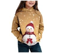 Pull De Noël Enfant, Sweat à Capuche à Manches Longues pour Enfants avec imprimé Tendance (Gold, 12-18 Months)