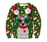Pull de Noël Enfants Pull Moche Noel Sweatshirt Garçon Sweat-Shirt Enfants Drôle Funky Col Rond Pulls de Noel Style Fête De Noël Décontracté Pulls De noëL Garçon Fille Sweatshirt d'hiver