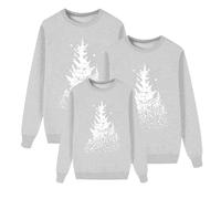 Pull de Noël Famille, Pull de Noël drôle Hommes Sweat-shirt de Noël Renne Pull d'hiver Pull en tricot pour couples enfants, #15 - Gris, L