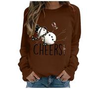 Pull De NoëL Famille,Pull Western imprimé Vache pour Les fêtes Sweat-Shirt Doux et Confortable à col Rond et Manches Longues, idéal pour Une Tenue décontractée d'automne et d'hiver