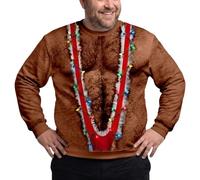 Pull de Noël fantaisie 3D ImpriméE Sweat-Shirt Jumper Créatif de Mode | Pullover Grande Taille haut de Noël à manches longues original Haut Confortable et Chaud