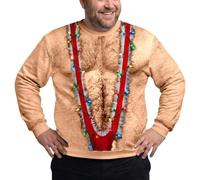 Pull de Noël fantaisie 3D ImpriméE Sweat-Shirt Jumper Créatif de Mode | Pullover Grande Taille haut de Noël à manches longues original Haut Confortable et Chaud