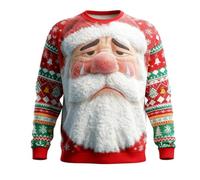 Pull de Noël fantaisie Impression Noëls Moche De Noël Cadeau Drôle | Cadeau de Noël Moche Sweat à col Rond à l'humour décalé idéal pour les fêtes et réunions