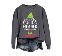 Pull De Noel Femme Chaud Renne Imprimé Chic Et Elegant Col Rond Christmas Sweats San Capuche Grande Taille Pullover Rigolo Nouveauté Sweatshirt Manches Longues Funny Tee Shirt Moche Pas Cher