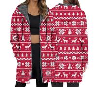 Pull de Noel Femme Chic et Elegant Hiver Chaud Pyjama Noël Famille Noel Tendresse au Tricot Mon Premier Noël Manteau Long Sweat a Capuche Femme Hiver Grande Taille