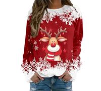 Pull De Noel Femme,Chic Et Elegant,Sweat De Noel Femme,Grande Taille,Vert,Hiver,Hiver Chaud,Chic,Automne Coton,Coton,Polaire,Sexy,Automne 2025,Pull Sapin,Stitch,Chaud,Col Rond,Oversize,Rouge,XL