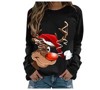 Pull De Noel Femme Christmas Coton Chic Moche Noël Hiver Chaud Drole Sweat Sweater Women Pull'de Pul sous Rose Sapin Beau Le Plus Vetement Très Sweatshirt Grande Taille Gilet Thermique Noel-Noel Tres