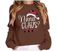 Pull de Noël Femme Col Rond Sans Capuche Imprimé Humour | Polyester doux col rond sans capuche imprimé humoristique Ce pull de Noël femme apporte une note de gaieté aux célébrations