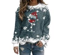 Pull De Noel Femme Drole, Chemise d'hiver en Flanelle à Manches Longues et col Rond, Pull Thermique Confortable, vêtement d'intérieur Doux et Chaud, Tenue décontractée au Quotidien et pour Les fêtes.