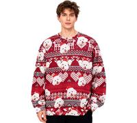 Pull de Noel Femme Homme Couple Pull'de Moche de Noël Drôle Sweat Noel Amusant avec Chat Chien (FR/ES, Alpha/Lettres, L, Taille Normale, Taille Normale, Chien)
