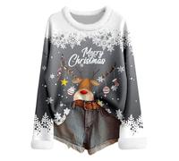 Pull De Noel Femme Lumineux - Pull Femme Tricot Fair Isle Confortable Col du Cou Manches Longues Motif Flocon de Neige Tunique Vacances Fil Doux Hiver Détails Élégants