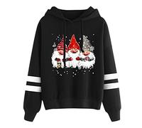 Pull de Noel Femme Moche Grande Taille Sweat à Capuche Femme Imprimé Verre de Vin Manteau Femme Hiver Vintage Chaud Veste Sport Large Pullover Femme Manches Longues Mode Casual X-mas Hoodie Leger