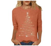 Pull De Noel Femme Moche Noël Sweat Joli Tres Pull'de Shirt Col Rond Sweatshirts Christmas Jumper Beau Chaud Pul Drole Ugly Sweater Sans Capuche Hiver Le Plus Personnalisé Très Laine Women Vetement