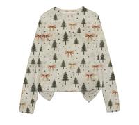 Pull De Noel Femme Musical Renne Oversize Xmas Jacquard Arbre de Noël Imprimé Tunique Top Casual Mignon Chic Automne Neige Sweat Shirts Grande Taille Manches Longues Rigolo Noêl Assorti T-Shirt